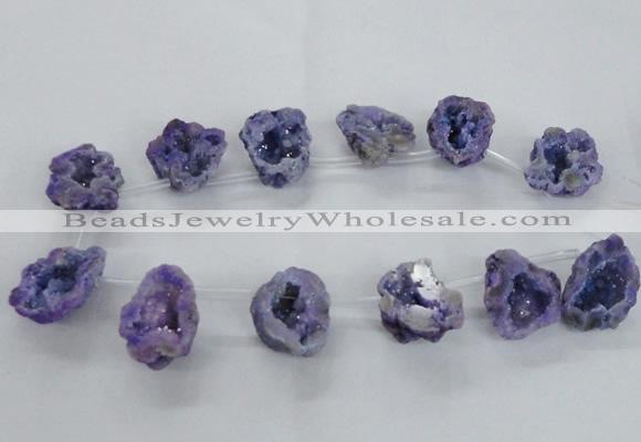 CTD1682 Top drilled 15*25mm - 30*35mm nuggets druzy agate beads