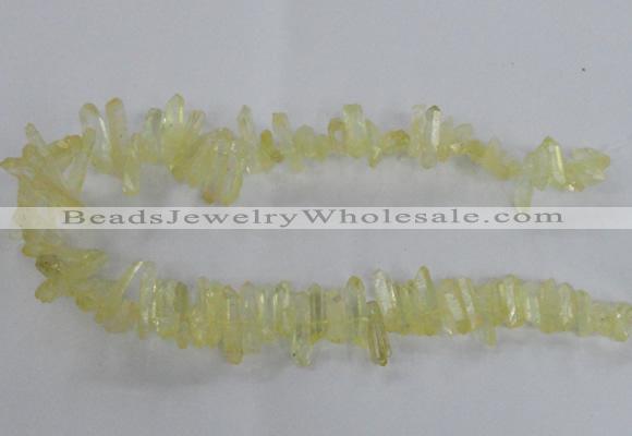 CTD1690 Top drilled 5*15mm - 7*35mm sticks dyed white crystal beads