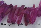 CTD1694 Top drilled 5*15mm - 7*35mm sticks dyed white crystal beads