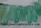 CTD1695 Top drilled 5*15mm - 7*35mm sticks dyed white crystal beads