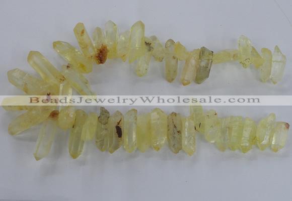 CTD1705 Top drilled 10*15mm - 15*35mm sticks dyed white crystal beads