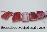 CTD1732 Top drilled 25*35mm - 30*45mm freeform agate slab beads