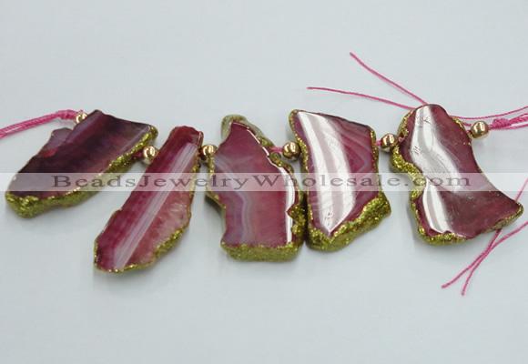 CTD1734 Top drilled 25*35mm - 30*45mm freeform agate slab beads