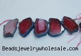 CTD1742 Top drilled 25*35mm - 35*50mm freeform agate slab beads