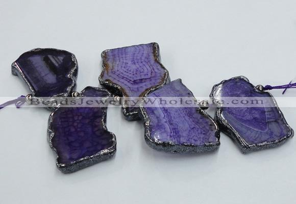 CTD1744 Top drilled 25*35mm - 35*55mm freeform agate slab beads