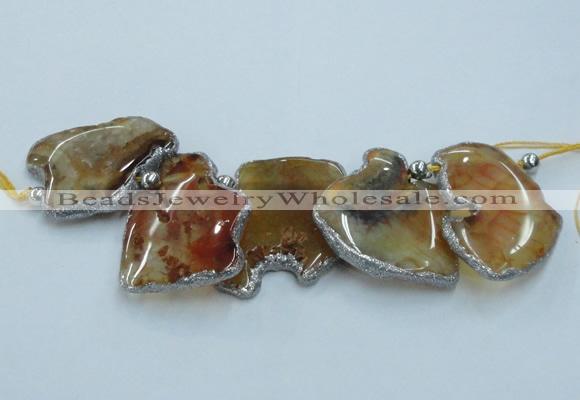 CTD1755 Top drilled 20*40mm - 35*55mm freeform agate slab beads