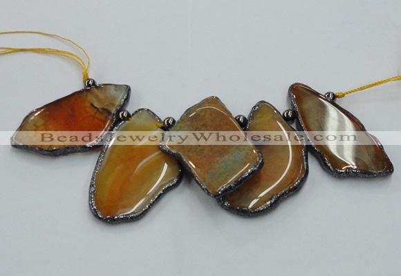 CTD1756 Top drilled 20*40mm - 35*55mm freeform agate slab beads