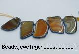 CTD1757 Top drilled 20*40mm - 35*55mm freeform agate slab beads