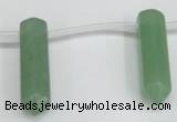 CTD1802 Top drilled 10*30mm - 10*32mm sticks green aventurine beads