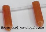 CTD1803 Top drilled 10*30mm - 10*32mm sticks red aventurine beads