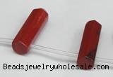 CTD1809 Top drilled 10*30mm - 10*32mm sticks red jasper beads