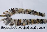 CTD1917 Top drilled 6*20mm - 10*60mm sticks montana agate beads