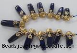 CTD1919 Top drilled 8*20mm - 10*35mm sticks lapis lazuli gemstone beads