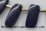 CTD1924 Top drilled 15*20mm - 15*45mm freeform lapis lazuli beads