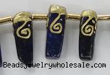 CTD1927 Top drilled 8*20mm - 10*35mm sticks lapis lazuli beads