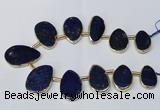 CTD1928 Top drilled 18*25mm - 25*40mm freeform lapis lazuli beads