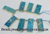 CTD1945 Top drilled 18*45mm - 20*50mm rectangle sea sediment jasper beads