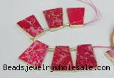 CTD1952 Top drilled 30*40mm - 35*45mm trapezoid sea sediment jasper beads