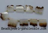 CTD1995 Top drilled 30*35mm - 35*40mm freeform druzy citrine beads