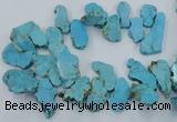 CTD2012 Top drilled 20*25mm - 30*35mm freeform turquoise beads