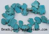 CTD2014 Top drilled 20*25mm - 30*35mm freeform turquoise beads