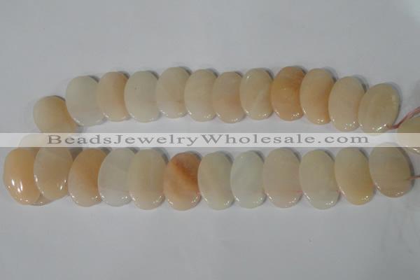 CTD21 Top drilled 20*30mm oval pink aventurine beads wholesale