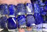 CTD2106 Top drilled 20*28mm - 22*32mm faceted freeform lapis lazuli beads