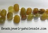 CTD2121 Top drilled 15*25mm - 18*25mm freeform agate beads