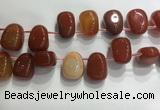 CTD2125 Top drilled 15*25mm - 18*25mm freeform agate beads