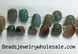 CTD2129 Top drilled 15*25mm - 18*25mm freeform agate beads