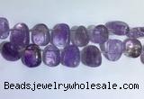 CTD2141 Top drilled 15*25mm - 18*25mm freeform amethyst beads