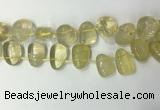 CTD2142 Top drilled 15*25mm - 18*25mm freeform lemon quartz beads