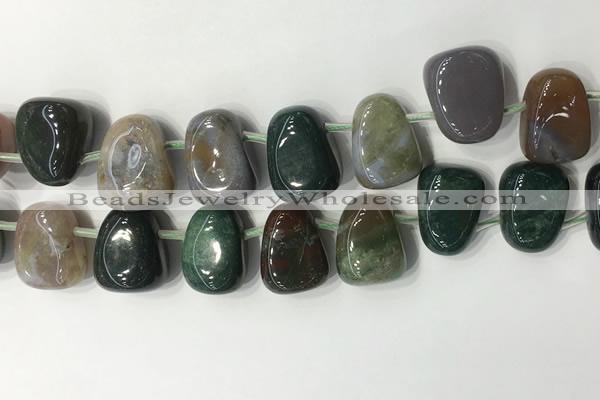 CTD2148 Top drilled 15*25mm - 18*25mm freeform Indian agate beads