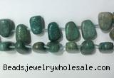 CTD2150 Top drilled 15*25mm - 18*25mm freeform amazonite beads