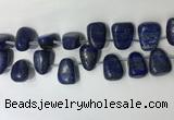 CTD2152 Top drilled 15*25mm - 18*25mm freeform lapis lazuli beads