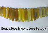 CTD2163 Top drilled 8*20mm - 10*40mm sticks agate gemstone beads