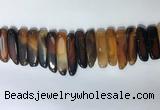 CTD2171 Top drilled 8*20mm - 10*40mm sticks agate gemstone beads