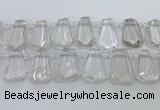 CTD2265 Top drilled 16*28mm - 20*30mm faceted freeform white crystal beads