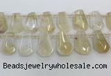 CTD2267 Top drilled 16*28mm - 20*30mm faceted freeform citrine beads