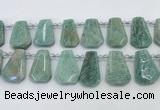 CTD2269 Top drilled 16*28mm - 20*30mm faceted freeform amazonite beads