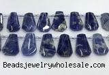 CTD2270 Top drilled 16*28mm - 20*30mm faceted freeform sodalite beads