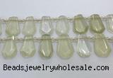 CTD2272 Top drilled 16*28mm - 20*30mm faceted freeform lemon quartz beads