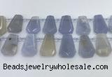 CTD2330 Top drilled 16*18mm - 20*30mm freeform blue chalcedony beads