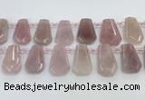 CTD2357 Top drilled 16*18mm - 20*30mm freeform Madagascar rose quartz beads