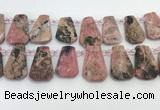 CTD2360 Top drilled 16*18mm - 20*30mm faceted freeform rhodonite beads