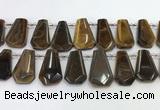 CTD2365 Top drilled 16*18mm - 20*30mm faceted freeform tiger eye beads