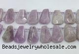 CTD2369 Top drilled 16*18mm - 20*30mm faceted freeform kunzite beads