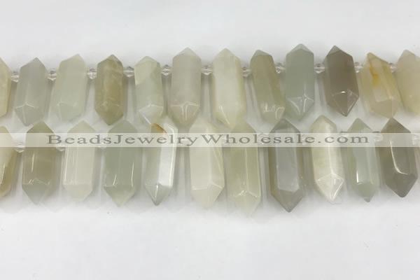 CTD2392 Top drilled 13*30mm - 14*42mm sticks moonstone beads