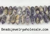 CTD2395 Top drilled 13*30mm - 14*42mm sticks charoite beads