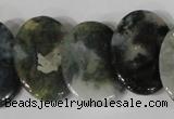 CTD24 Top drilled 20*30mm oval moss agate beads wholesale